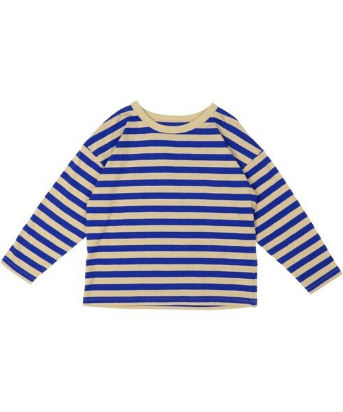 T>>2（ティーツー）の「ボーダー長袖Tシャツ（Tシャツ/カットソー・レディース・01.ブラック/02.ブルー/03.レッド/04.グリーン/05.ブラウン・80-150/M(ママサイズ)/L(パパサイズ)）」の4枚目の写真