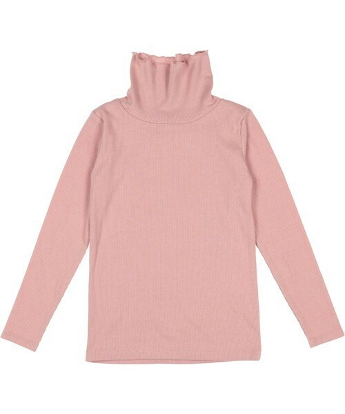 T>>2(ティーツー)の「リブニットタートル(Tシャツ/カットソー・キッズ・04.ブラウン/01.ピンク/02.杢グレー/03.ワインレッド/05.ブラック・80-150)」の4枚目の写真