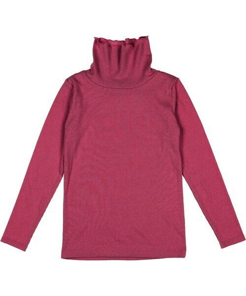 T>>2(ティーツー)の「リブニットタートル(Tシャツ/カットソー・キッズ・04.ブラウン/01.ピンク/02.杢グレー/03.ワインレッド/05.ブラック・80-150)」の5枚目の写真