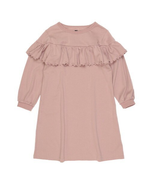 T>>2（ティーツー）の「スムース長袖ワンピース（ワンピース・キッズ・05.キャメル/06.ブラック/01.ピンク/02.ネイビー/03.レッド/04.グレー・90-150）」の5枚目の写真