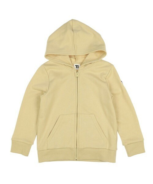 T>>2（ティーツー）の「ZIPパーカー（パーカー・レディース・05.杢グレー/01.ベージュ/02.カーキ/03.ブラウン/04.グレーブルー/06.ブラック・80-150/M(ママサイズ)/L(パパサイズ)）」の4枚目の写真