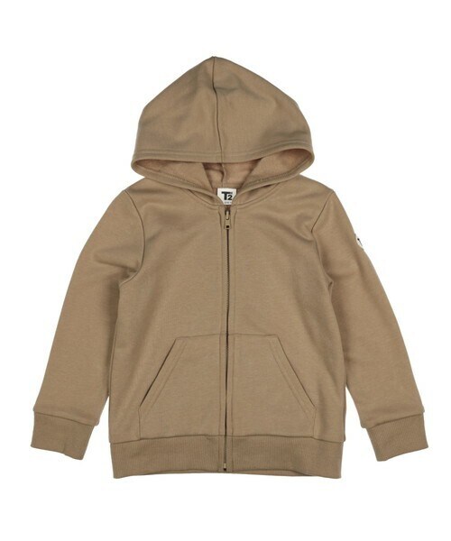 T>>2（ティーツー）の「ZIPパーカー（パーカー・レディース・05.杢グレー/01.ベージュ/02.カーキ/03.ブラウン/04.グレーブルー/06.ブラック・80-150/M(ママサイズ)/L(パパサイズ)）」の3枚目の写真