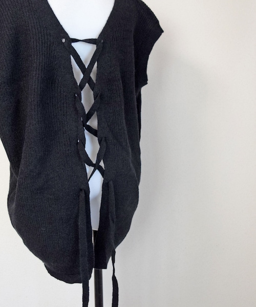 no brand（ノーブランド）の「バックレースアップニットベスト（ニット/セーター・レディース・その他）」の14枚目の写真