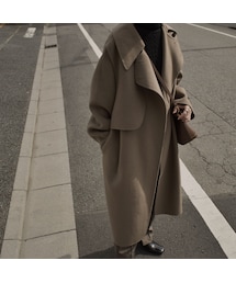 LAVISH GATE ウールトレンチコート リバーコート ハンドメイド モカ Lavish Gate（ラヴィッシュゲート）の「12月下旬〜1月中旬入荷分 予約