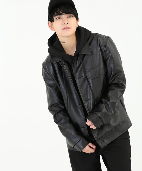 BOYSHE(ボーイシー)の「フェイクレザー BIGジャケット(その他アウター・レディース・その他)」の9枚目の写真