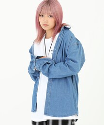 BOYSHE | デニムロングシャツ　ブルー(シャツ/ブラウス)