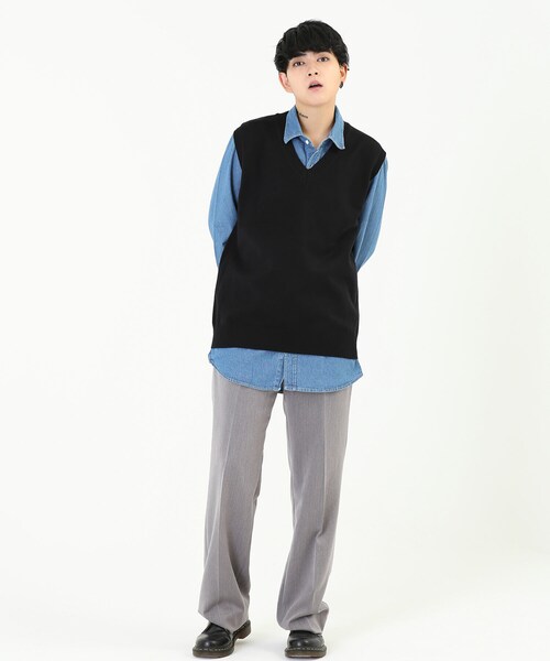 BOYSHE（ボーイシー）の「デニムロングシャツ　ブルー（シャツ/ブラウス・レディース・その他）」の5枚目の写真