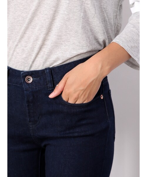 MYSELF ABAHOUSE（マイセルフアバハウス）の「ストレッチデニムスキニー1/2（パンツ・レディース・ブラック/ネイビー・S/M/L）」の7枚目の写真