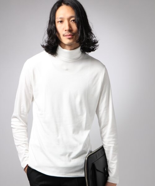 HARE（ハレ）の「タートルネックカットソー（トップス・メンズ・ホワイト×ブラック/オフホワイト/ブラック・S/M）」の2枚目の写真