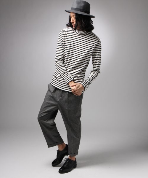 HARE（ハレ）の「タートルネックカットソー（トップス・メンズ・ホワイト×ブラック/オフホワイト/ブラック・S/M）」の12枚目の写真