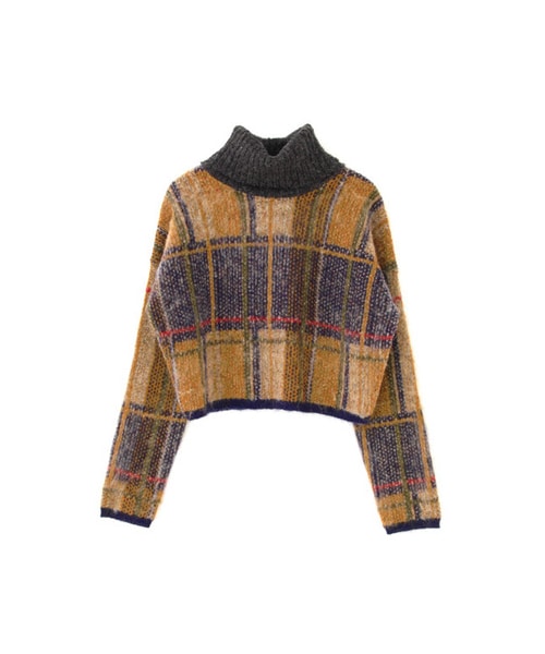 KBF（ケイビーエフ）の「シャギーチェックタートルニット（）」 - WEAR