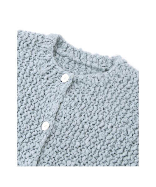 KBF（ケイビーエフ）の「ガーター編みBIGガウン（ジャケット/アウター・レディース・L.GREEN/L.BLUE/OFF・one）」の19枚目の写真