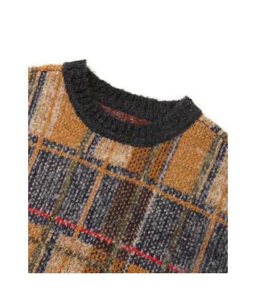 KBF(ケイビーエフ)の「シャギーチェックニットワンピース(ワンピース/ドレス・レディース・BLACK/YELLOW/BLUE・one)」の14枚目の写真