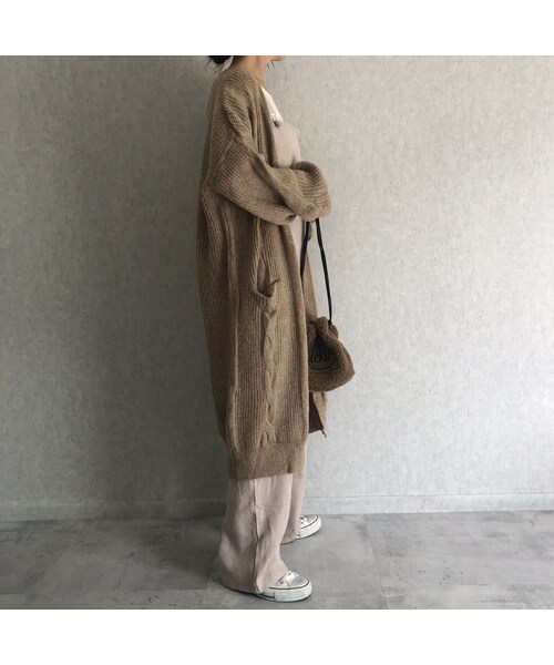 copine（コピン）の「もたっと袖！ケーブル編みニットカーディガン(2color)（ニット/セーター・レディース・その他）」の3枚目の写真