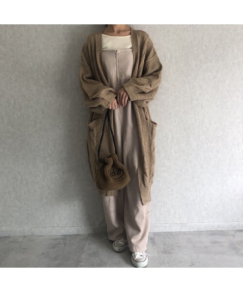 copine（コピン）の「もたっと袖！ケーブル編みニットカーディガン(2color)（ニット/セーター・レディース・その他）」の2枚目の写真