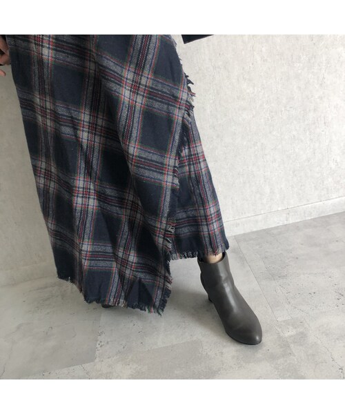 copine（コピン）の「ウエストゴム！巻きスカート風チェック柄ロングスカート (2color)（スカート・レディース・その他）」の14枚目の写真