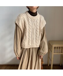 《予約販売》cable minimal knit vest/3colors_nt0673