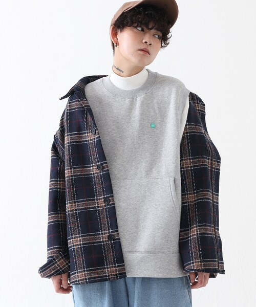 BOYSHE（ボーイシー）の「ビッグシルエット チェックシャツジャケット　ネイビー（シャツ/ブラウス・レディース・その他）」の2枚目の写真