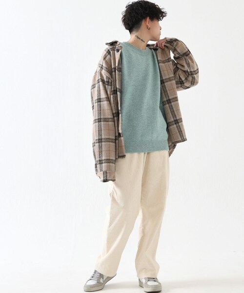 BOYSHE（ボーイシー）の「ビッグシルエット チェックシャツジャケット　ベージュ（シャツ/ブラウス・レディース・その他）」の3枚目の写真