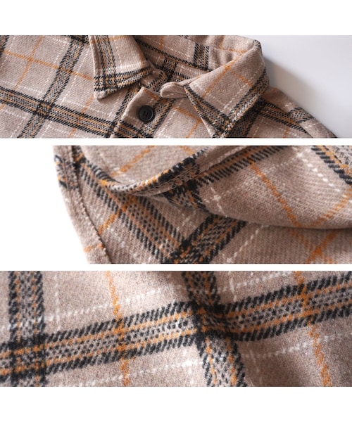 BOYSHE（ボーイシー）の「ビッグシルエット チェックシャツジャケット　ベージュ（シャツ/ブラウス・レディース・その他）」の15枚目の写真