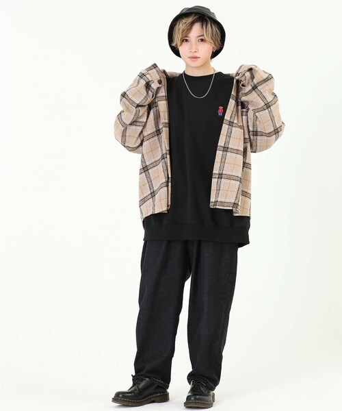 BOYSHE（ボーイシー）の「ビッグシルエット チェックシャツジャケット　ベージュ（シャツ/ブラウス・レディース・その他）」の7枚目の写真