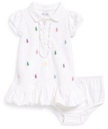 RALPH LAUREN | Ralph Lauren Ruffle Mesh Polo Dress & Bloomers (Baby Girls)(ワンピース)