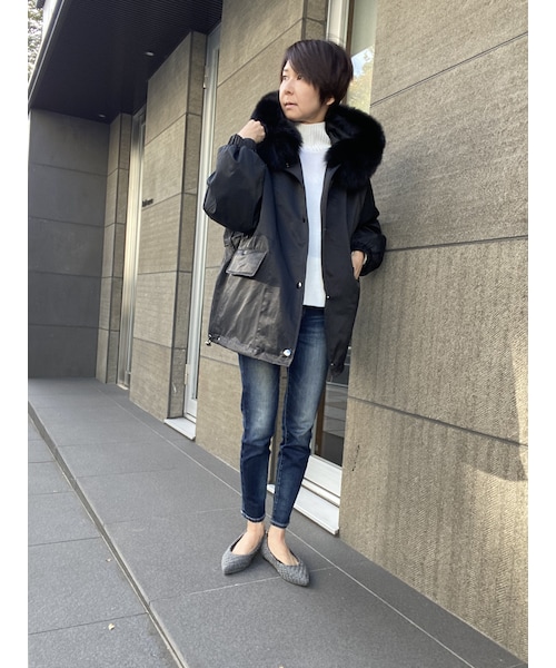 no brand（ノーブランド）の「ラクーンファー裏ボアコート（ポリーヌ