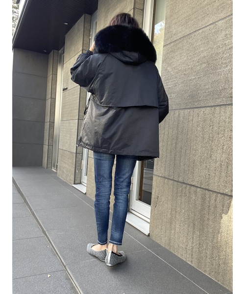 no brand（ノーブランド）の「ラクーンファー裏ボアコート（ポリーヌ