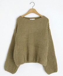 DHOLIC | ボートネックパフニット(ニット/セーター)