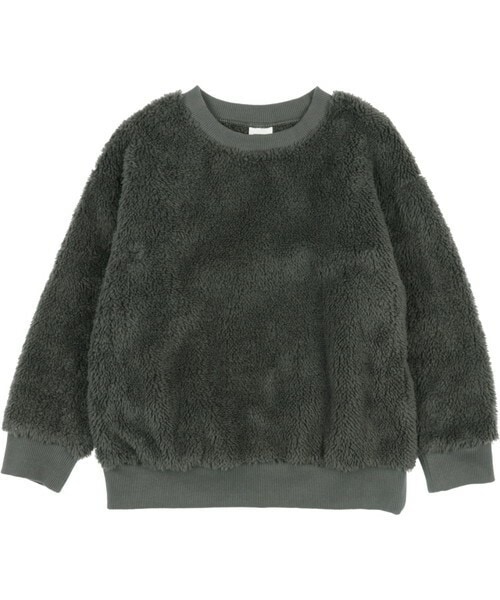 T>>2（ティーツー）の「ボアトレーナー（スウェット・キッズ・01.ベージュ/02.キャメル/03.ピンク/04.グリーン/05.ネイビー/06.グレー・90-150）」の2枚目の写真