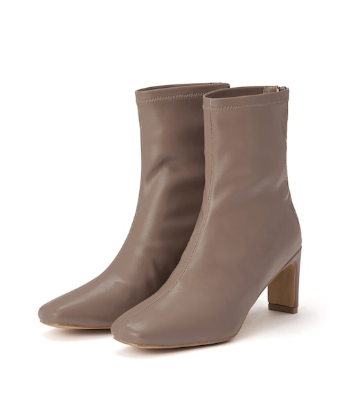 GRL（グレイル）の「ストレッチスクエアトゥショートブーツ（ブーツ・レディース・ブラック/モカ/オフホワイト/ブラウン/ベージュ/ピンク・24.5）」の3枚目の写真