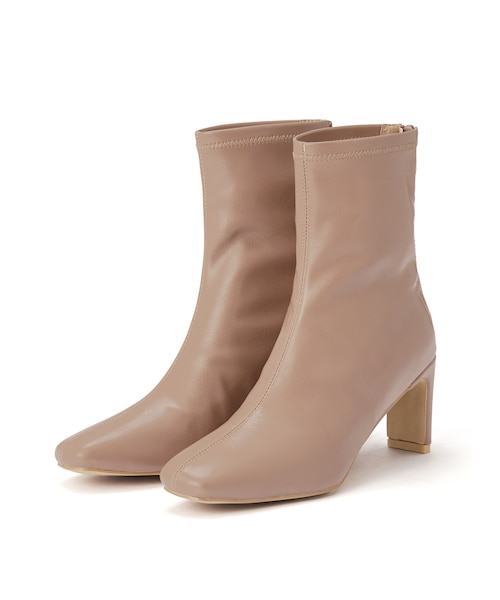 GRL（グレイル）の「ストレッチスクエアトゥショートブーツ（ブーツ・レディース・ブラック/モカ/オフホワイト/ブラウン/ベージュ/ピンク・24.5）」の6枚目の写真