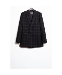 The Letters : DOUBLE BREASTED JACKET -OMBRE CHECK WOOL-