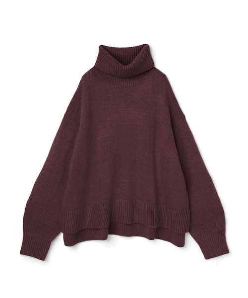 GRL（グレイル）の「タートルネックルーズニットトップス（ニット/セーター・レディース・グリーン/ボルドー・F）」の2枚目の写真