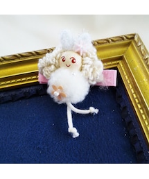 Handmade（ハンドメイド）の「ゆきうさぎちゃんクリップ（ヘアゴム・キッズ）」