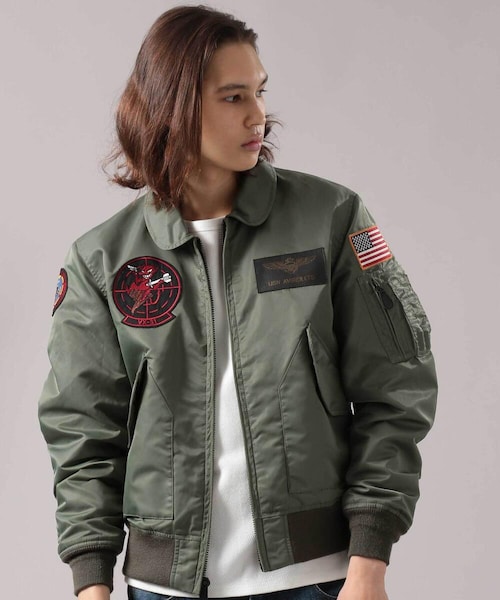 AVIREX（アヴィレックス）の「CWU 36P VX-31（ジャケット/アウター・メンズ・BLACK/SAGE・M, L, XL, XXL, F）」の2枚目の写真