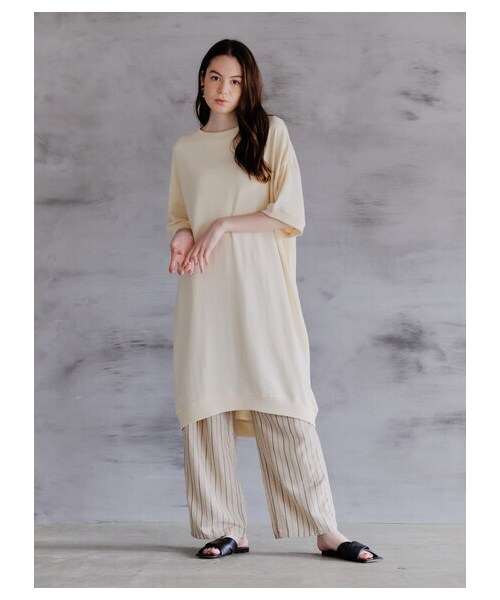 SEVENDAYS=SUNDAY　TC天竺コルセット付5分袖ワンピース　カーキ SEVENDAYS=SUNDAYTC天竺コルセット付5分袖ワンピースカーキ