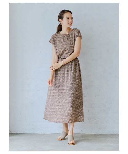 SEVENDAYS=SUNDAY　TC天竺コルセット付5分袖ワンピース　カーキ SEVENDAYS=SUNDAYTC天竺コルセット付5分袖ワンピースカーキ