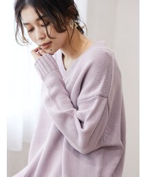 Green　Parks | 【Special Price】【洗える】度詰めVネックプルオーバー(トップス)