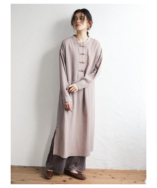 Green　Parks（グリーンパークス）の「【Special Price】・ELENCARE DUE チャイナワンピース（ワンピース/ドレス・ブラック/ベージュ/テラコッタ・F）」の16枚目の写真