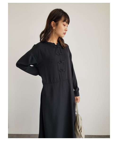Green　Parks（グリーンパークス）の「【Special Price】・ELENCARE DUE チャイナワンピース（ワンピース/ドレス・ブラック/ベージュ/テラコッタ・F）」の6枚目の写真