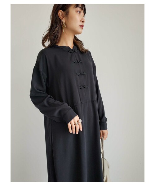 Green　Parks（グリーンパークス）の「【Special Price】・ELENCARE DUE チャイナワンピース（ワンピース/ドレス・ブラック/ベージュ/テラコッタ・F）」の5枚目の写真