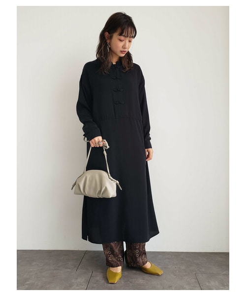 Green　Parks（グリーンパークス）の「【Special Price】・ELENCARE DUE チャイナワンピース（ワンピース/ドレス・ブラック/ベージュ/テラコッタ・F）」の15枚目の写真