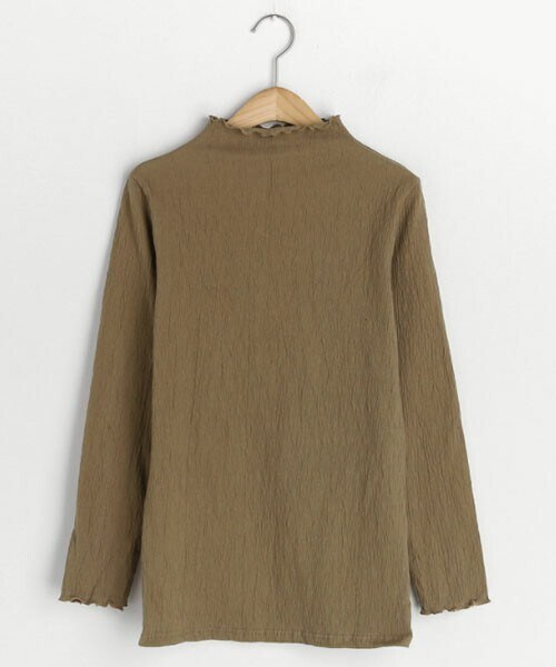 DHOLIC（ディーホリック）の「ハーフネックリンクルTシャツ（Tシャツ/カットソー・レディース・ホワイト/グリーン/ベージュ/オレンジ/ブラック/ピンク・FREE）」の3枚目の写真