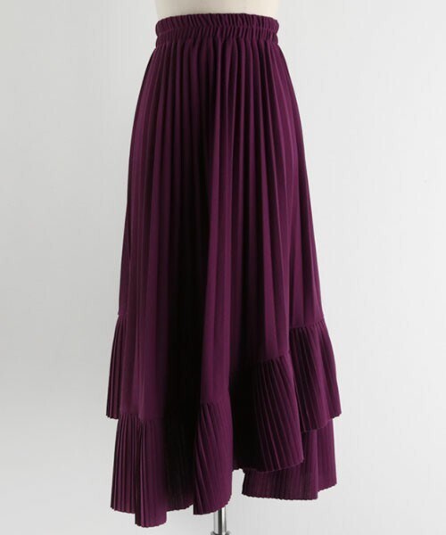 DHOLIC（ディーホリック）の「アンバランスヘムプリーツスカート（スカート・レディース・ベージュ/パープル/グリーン/ブラック/ブラウン・FREE）」の5枚目の写真