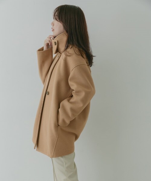 KBF（ケイビーエフ）の「KBF+ 立領繭型中長版大衣（ジャケット/アウター・レディース・象牙白/膚色/黑色・one）」の12枚目の写真