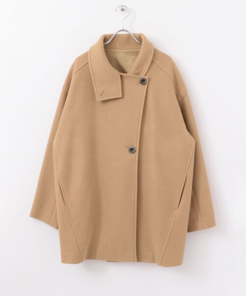 KBF（ケイビーエフ）の「KBF+ 立領繭型中長版大衣（ジャケット/アウター・レディース・象牙白/膚色/黑色・one）」の3枚目の写真