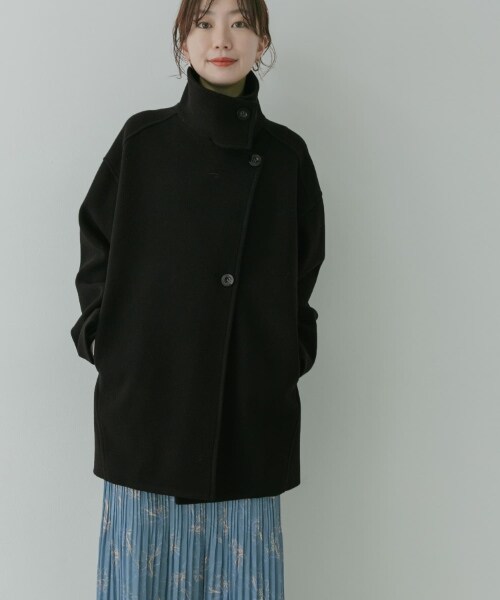 KBF（ケイビーエフ）の「KBF+ 立領繭型中長版大衣（ジャケット/アウター・レディース・象牙白/膚色/黑色・one）」の8枚目の写真