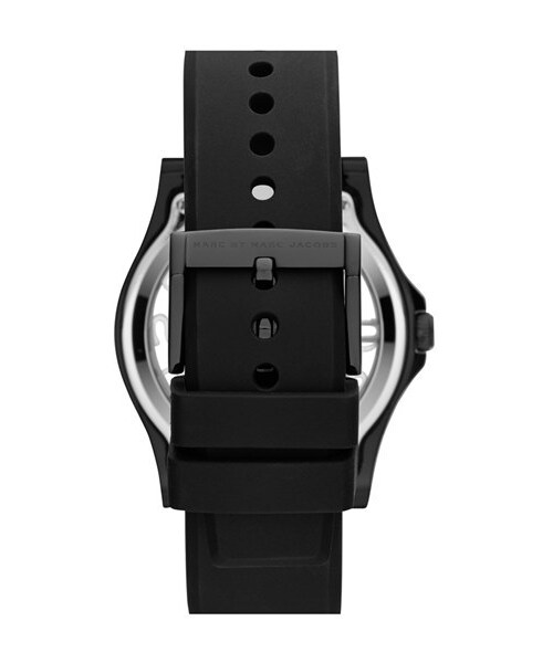 Marc by Marc Jacobs（マークバイマークジェイコブス）の「MARC BY MARC JACOBS 'Henry Skeleton' Silicone Strap Watch, 41mm（アナログ腕時計・Black）」の2枚目の写真