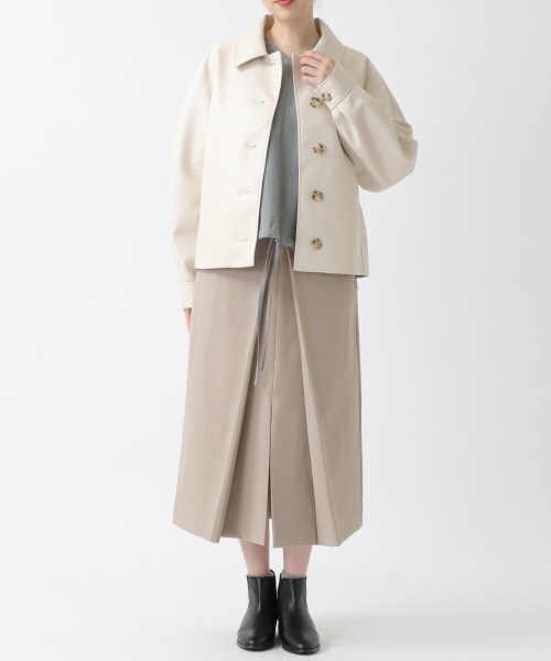 ALAND(エーランド)の「MOHAN/クロップドフェイクレザージャケット(ジャケット/アウター・レディース・ブラック(09)/ベージュ(50)・S/M)」の15枚目の写真